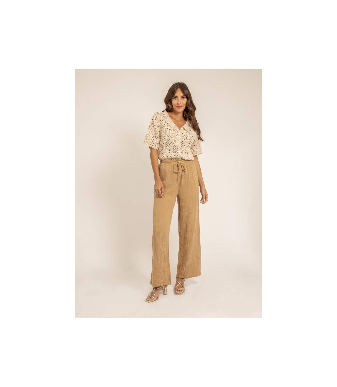 Pantalon fluide gaze de coton EBERTINE - Dona X Lisa-3