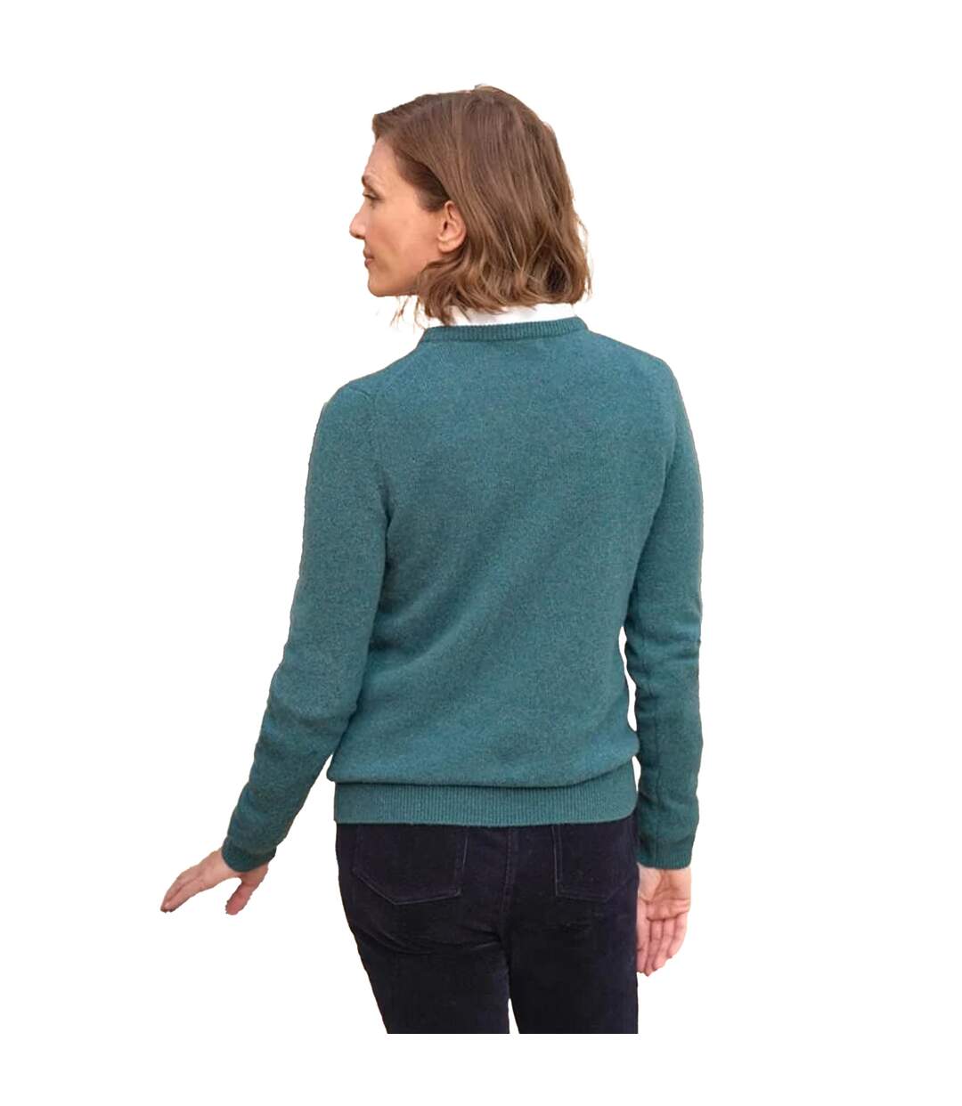 Pull Motif/style Classique Femme Torsion Sarcelle WoolOvers-2
