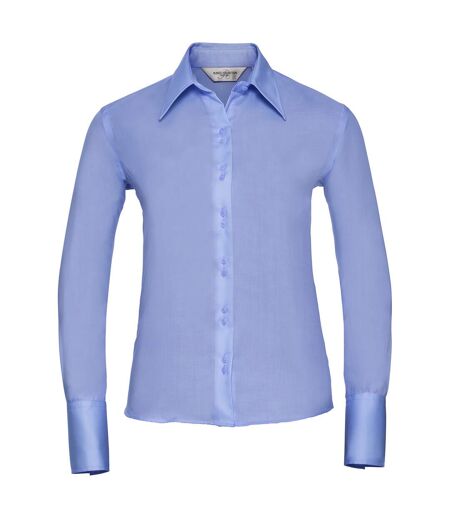 Russell Collection Womens/Ladies Ultimate Long-Sleeved Shirt (Bright Sky) - UTRW9438