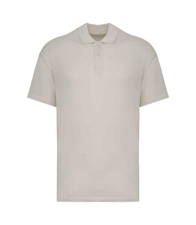 Mens pique drop shoulder polo shirt ivory Native Spirit