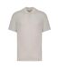 Mens pique drop shoulder polo shirt ivory Native Spirit-1