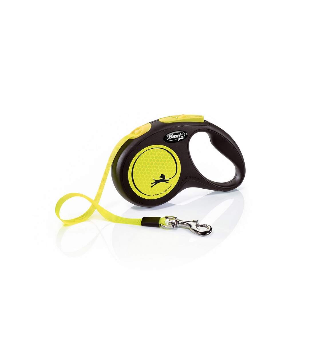 New neon small retractable dog lead 5m yellow Flexi-1