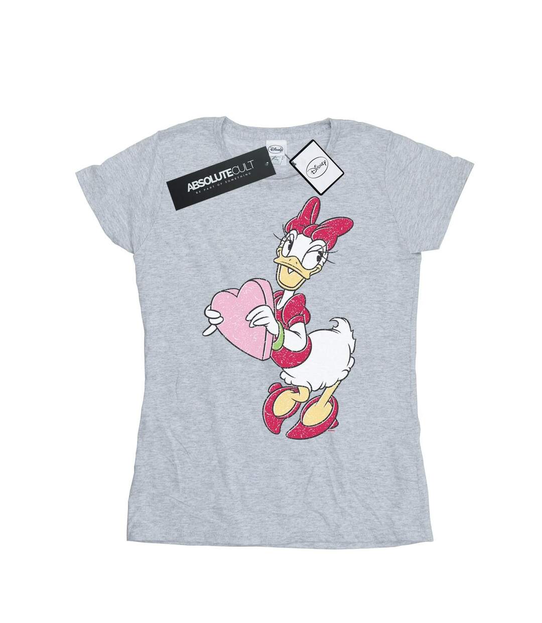 Disney T-shirt en coton Daisy Duck Love Heart - Femmes/Ladies (Gris sportif) - UTBI32443-1