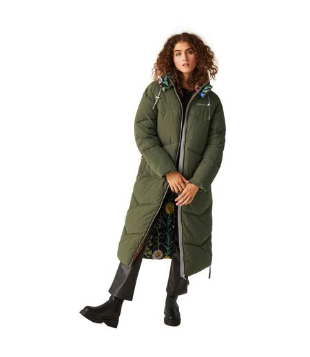 Womens/ladies Christian Lacroix Milhaud Longline Puffer Jacket Dark Khaki Regatta