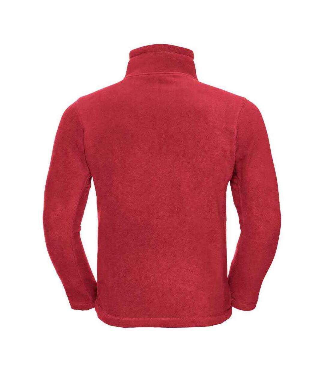 Mens zip neck outdoor fleece top classic red Russell