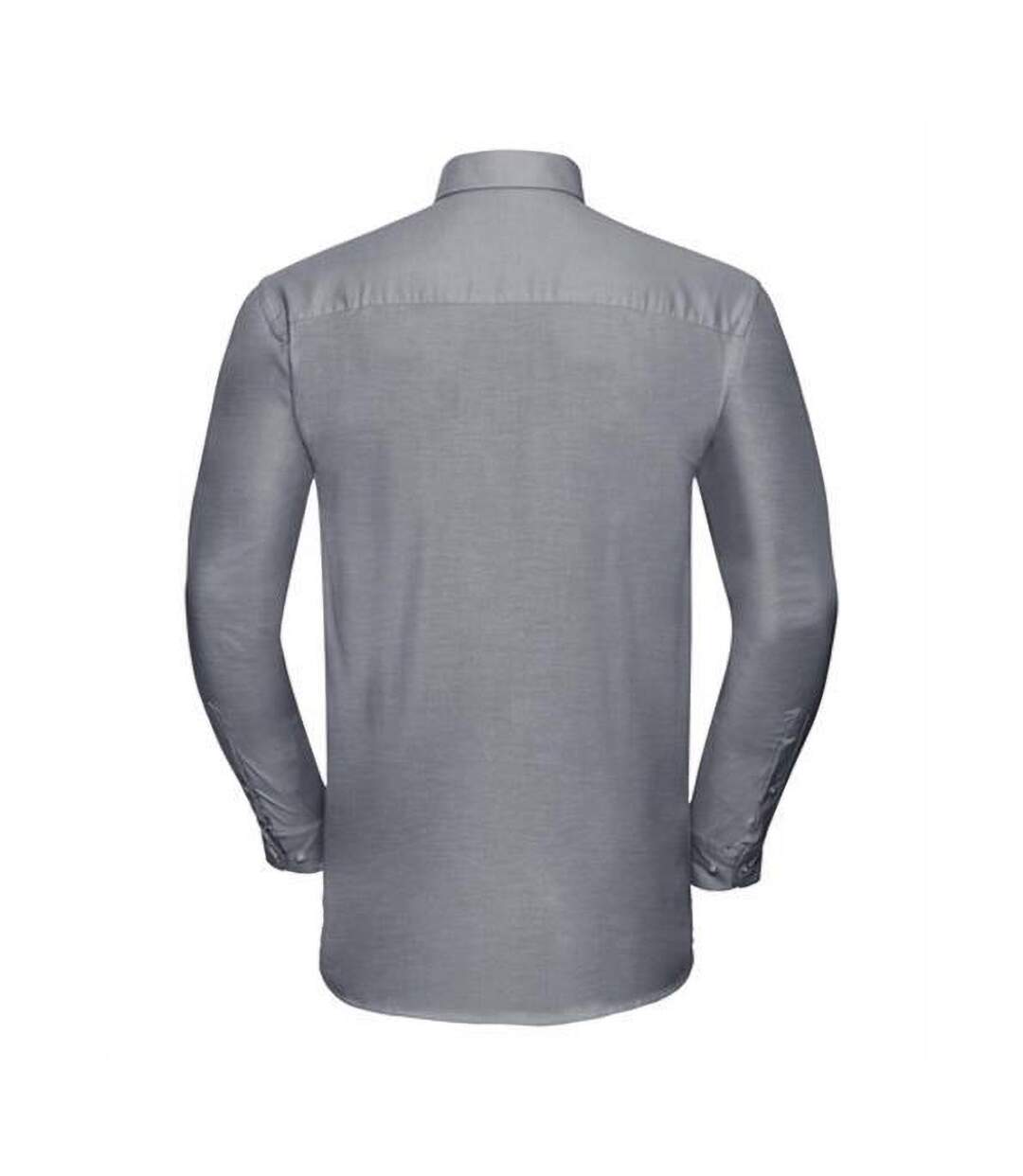 Russell Collection Mens Long Sleeve Easy Care Oxford Shirt (Silver Gray)