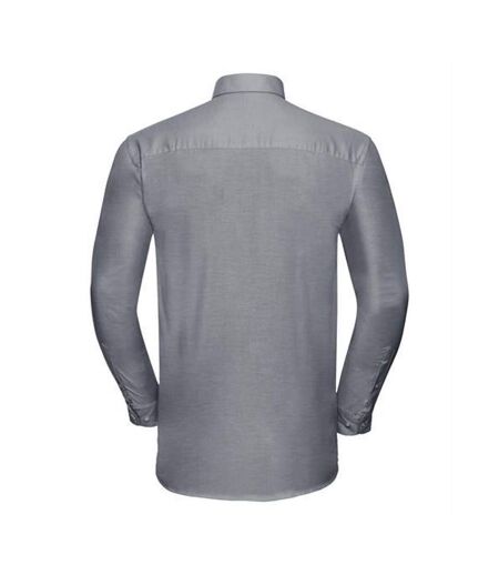 Russell Collection Mens Long Sleeve Easy Care Oxford Shirt (Silver Gray) - UTBC1023
