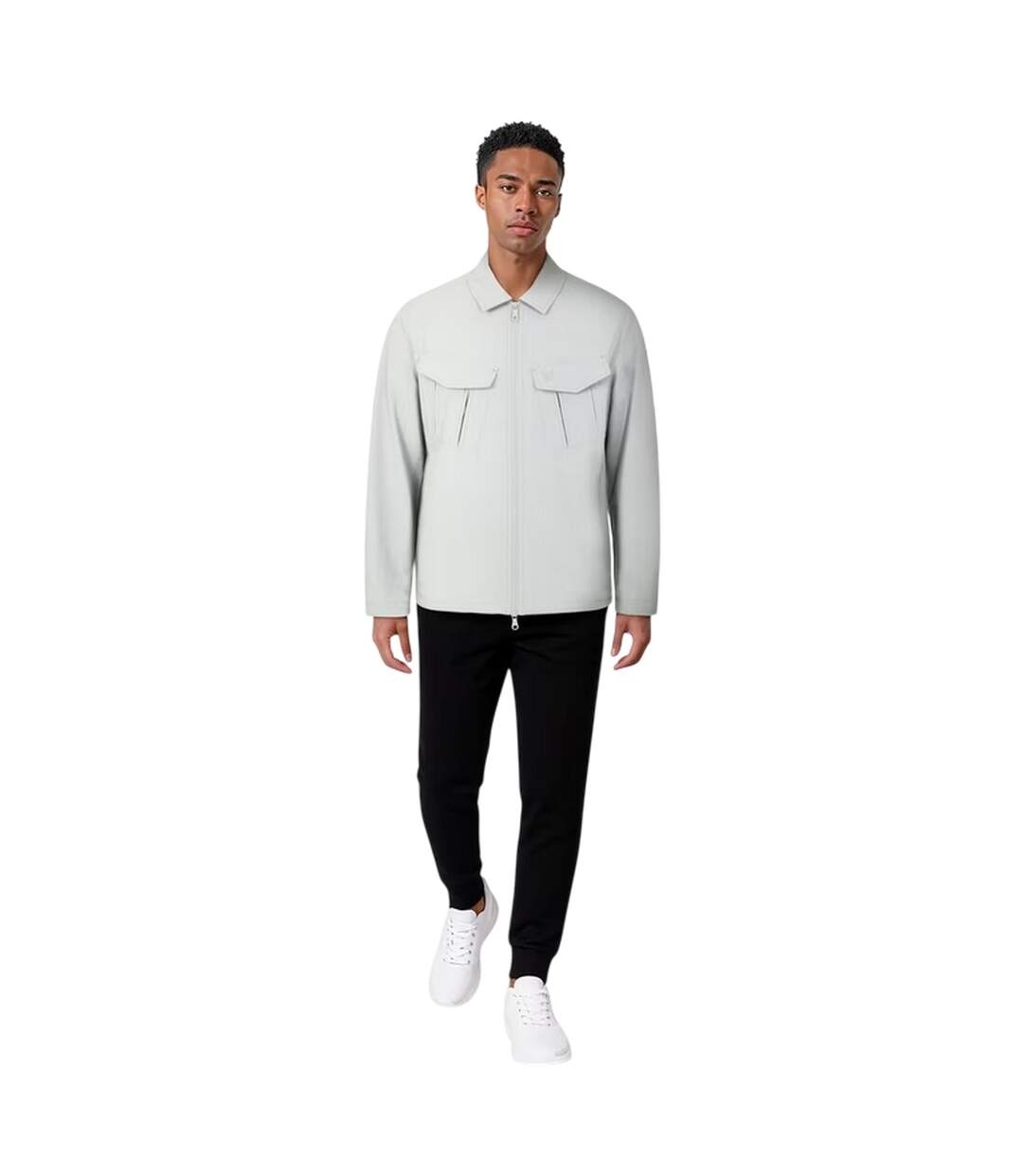 Mens Logo Overshirt Grey Mirage Lyle & Scott-4