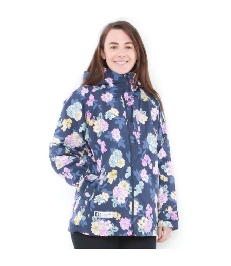Veste Imperméable Motif/style Fleurs Femme Bleu Marine Rose Jaune Lazy Jacks