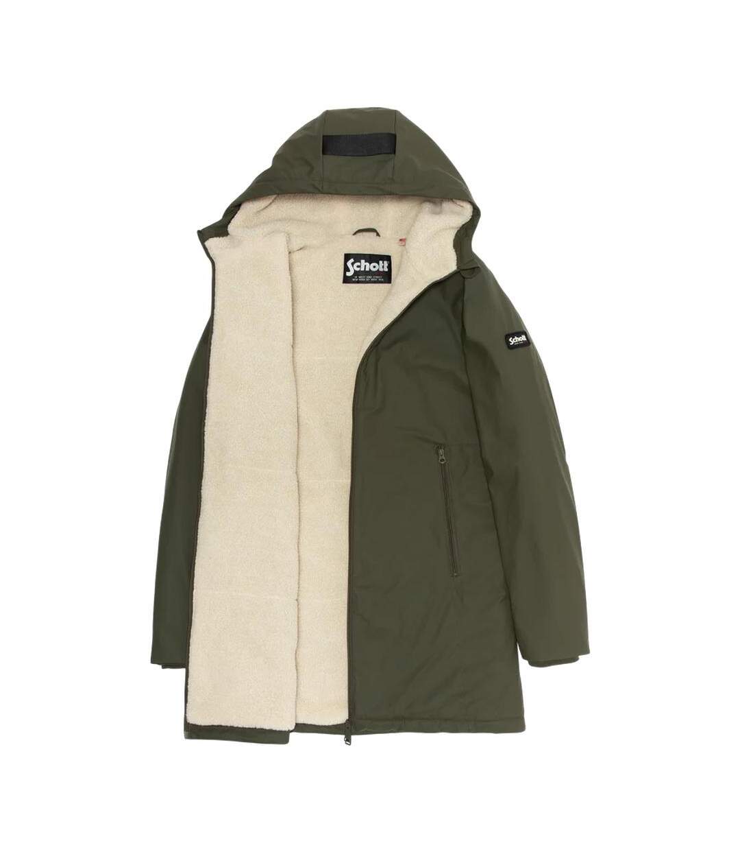 Parka longue vert homme à capuche schott jackson25-2