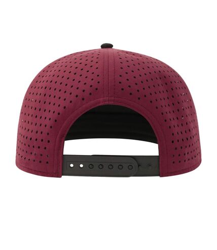 Unisex adult bank 5 panel recycled snapback cap burgundy/black Atlantis