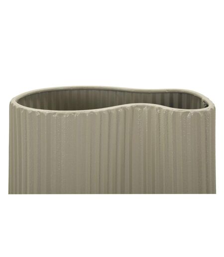 Vase Design en Métal Frankfurt 36cm Beige Foncé