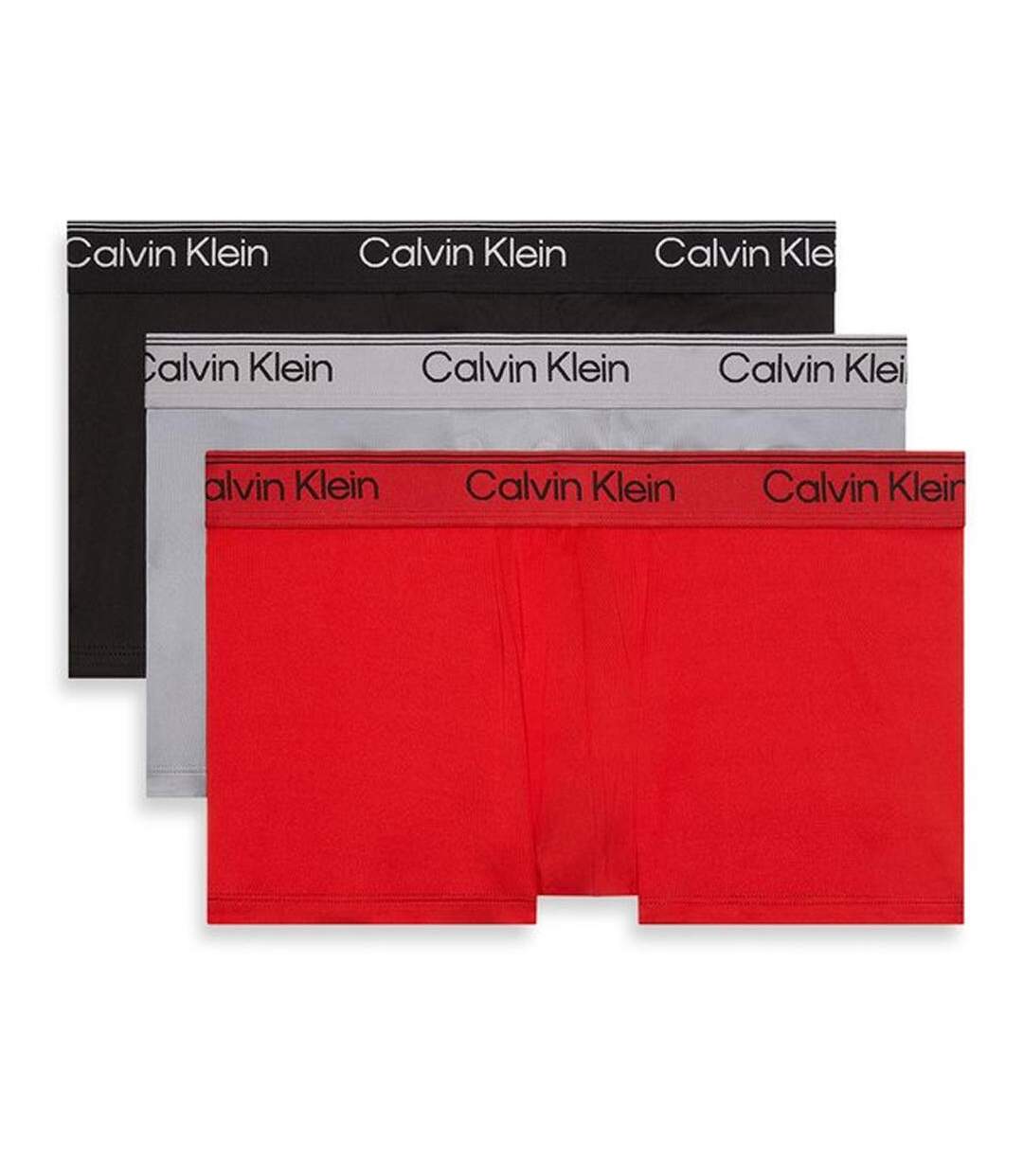 X3 boxers noir/rouge homme calvin klein jeans low rise trunk-1