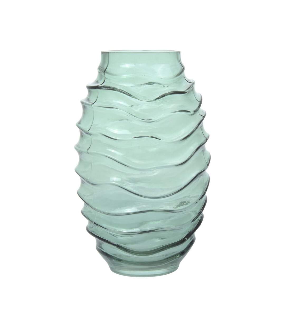 Vase Déco en Verre Soufflé Typo 25cm Vert-1