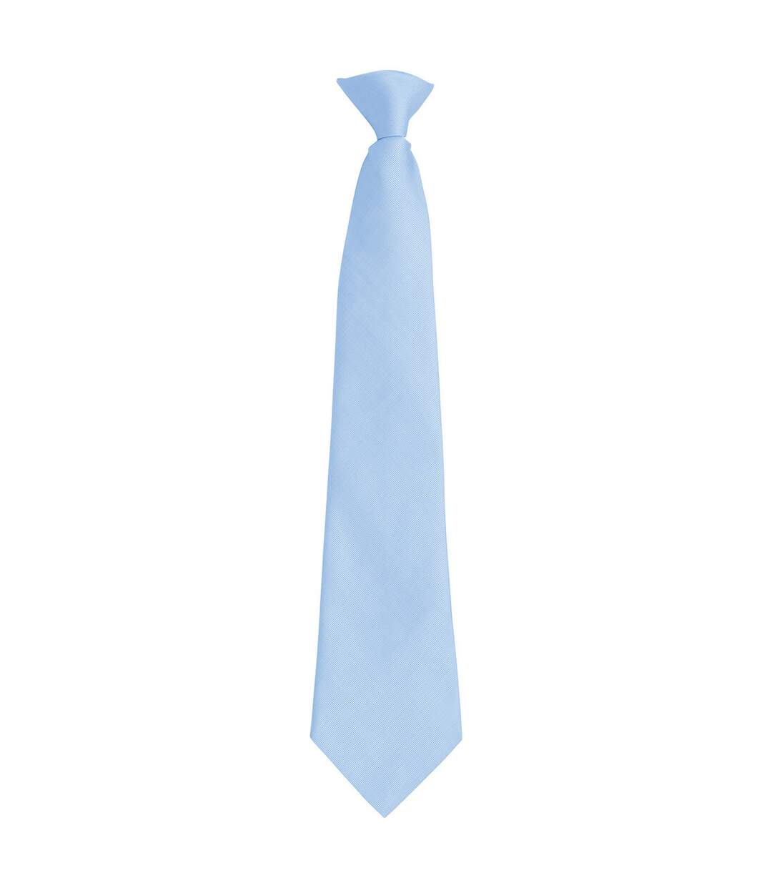Unisex adult colours fashion plain clip-on tie one size mid blue Premier-1