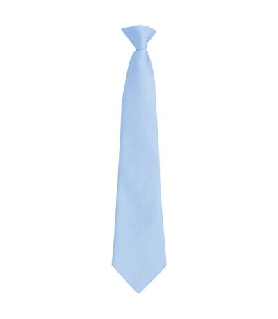 Unisex adult colours fashion plain clip-on tie one size mid blue Premier