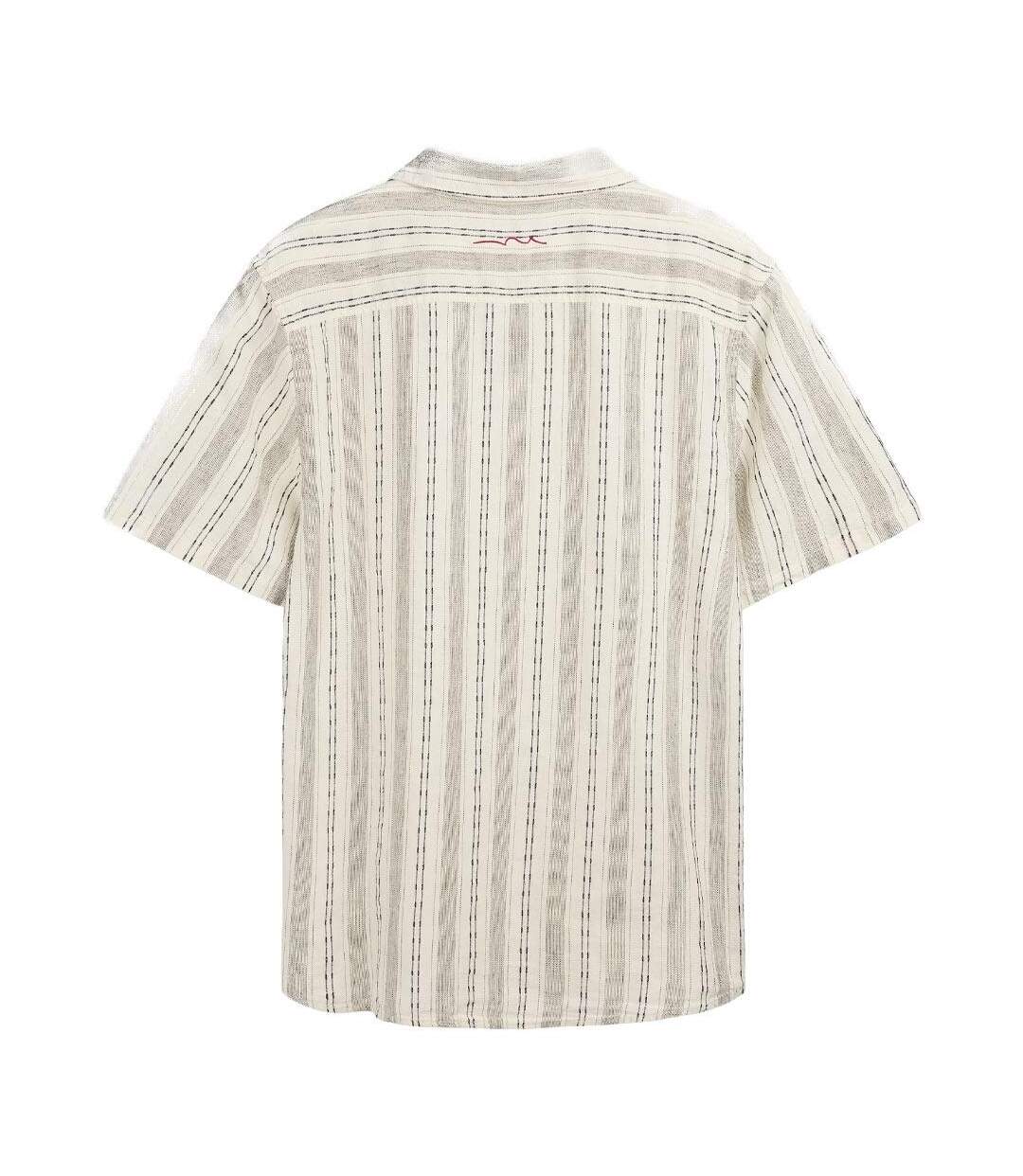 Chemise en lin beige clair homme teddy smith pietro stripe-2