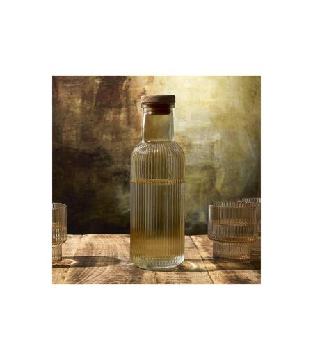 Bouteille en Verre Striée Ambre 1L Orange