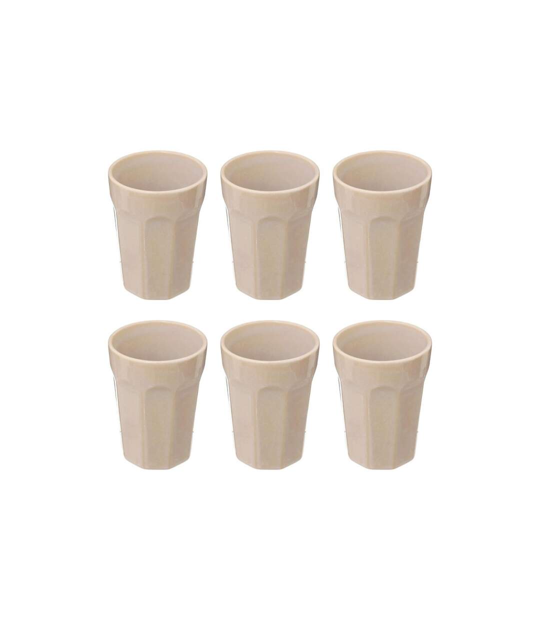 Lot de 6 Mugs Design Roma 40cl Beige-1