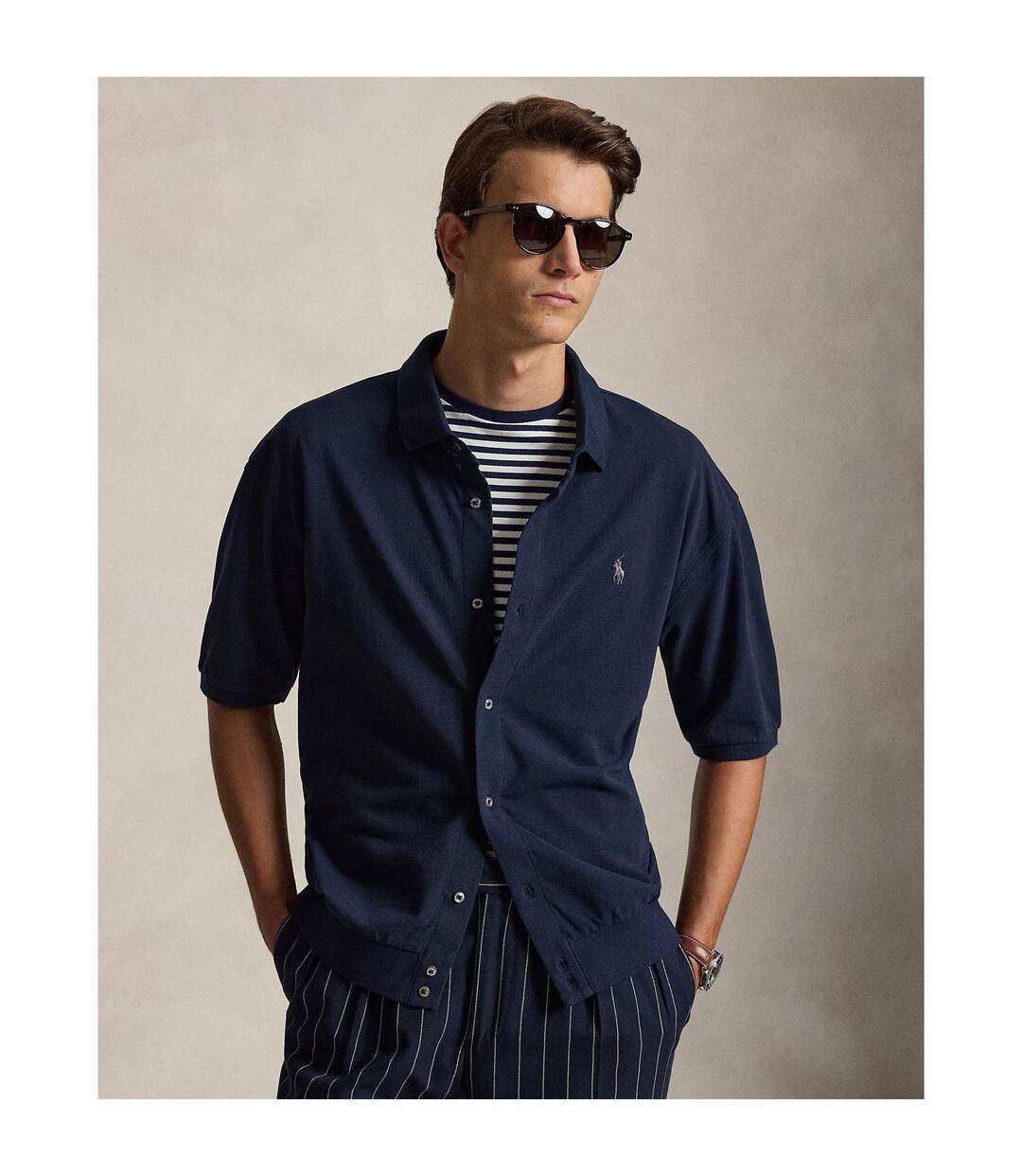 Polo Manches Courtes Homme Bleu Roi Ralph Lauren-4