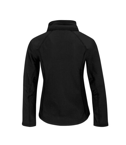 B&C Womens Hooded Premium Softshell Jacket (Windproof, Waterproof & Breathable) (Black)