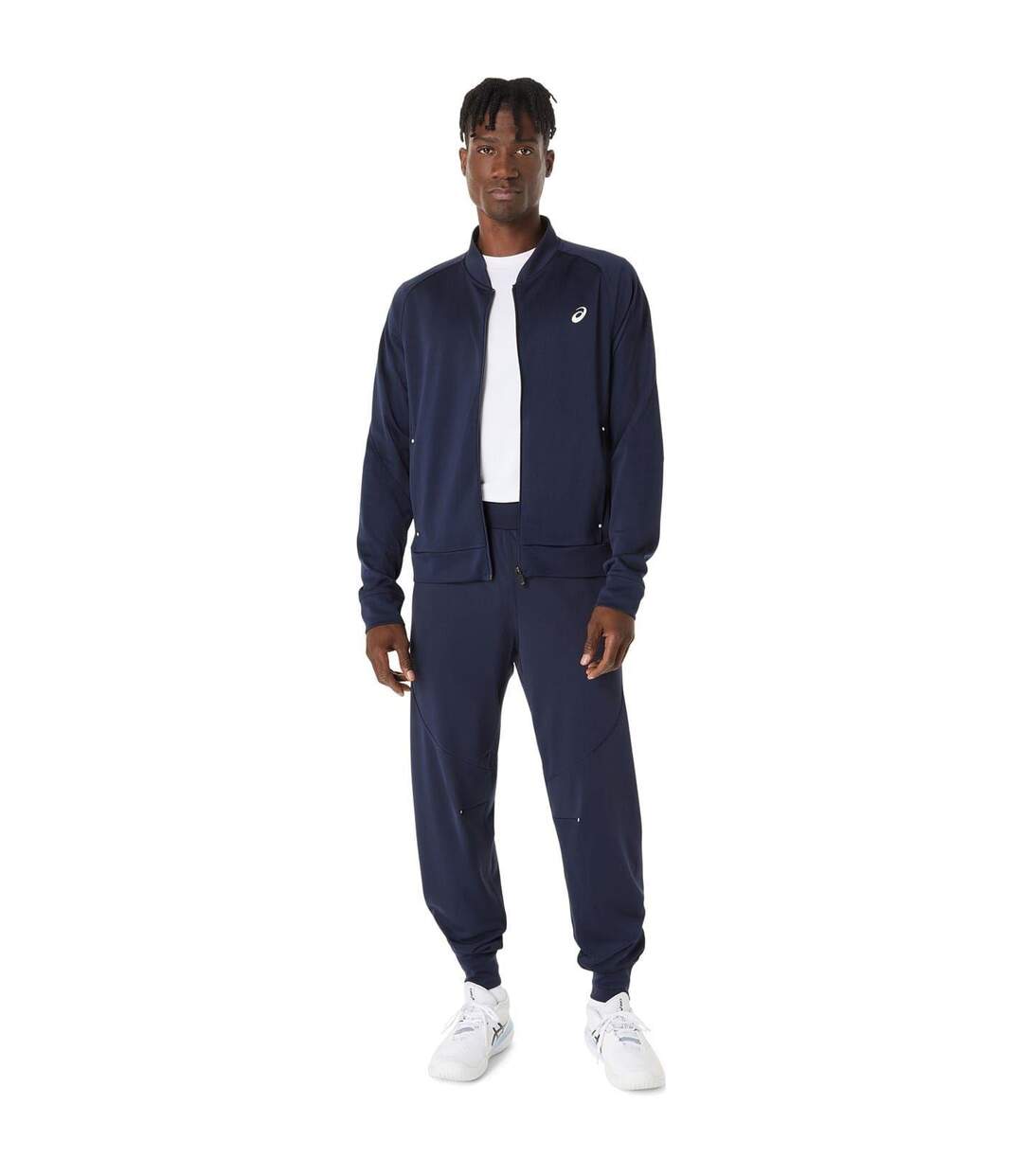 Mens Court Warm Up Tracksuit Top Midnight Blue Asics-1