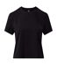 Womens/ladies Victory Capped Sleeved Crop T-shirt Black Gym King-2