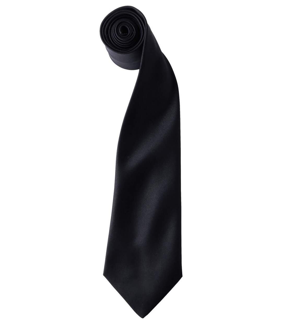 Cravate satin unie - PR750 - noir-1