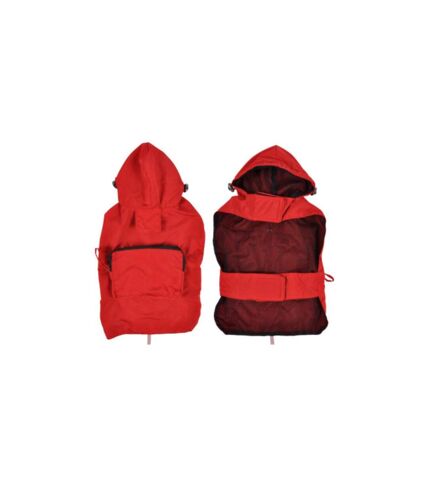 Imperméable pour Chien Capuche & Poche 30cm Rouge