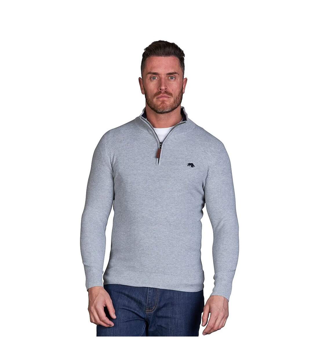 Pull homme gris chiné Raging Bull-3