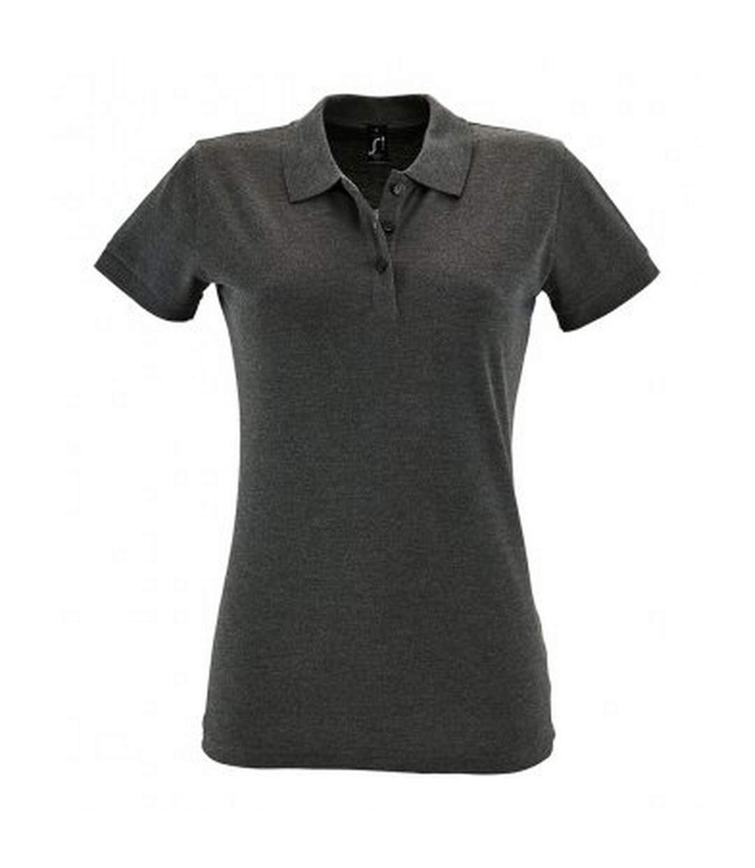 Polo manches courtes perfect femme gris foncé chiné SOLS