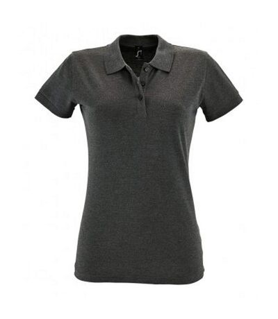 SOLS Womens/Ladies Perfect Pique Short Sleeve Polo Shirt (Charcoal Marl) - UTPC282