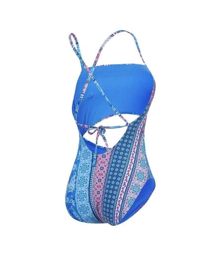 Maillot De Bain 1 Pièce Natation Motif/style Cachemire Femme Bleu Rose Speedo