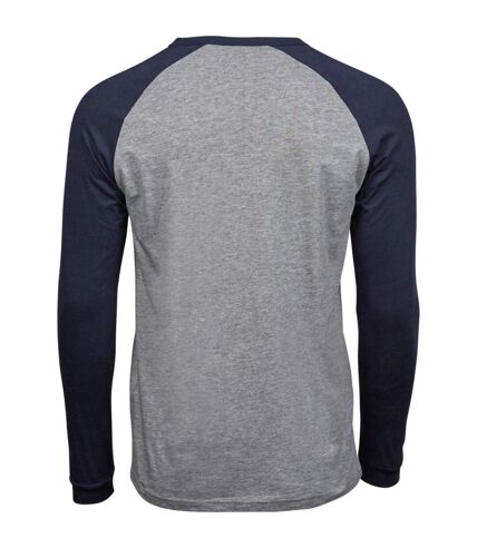 Mens heather baseball t-shirt grey/navy Tee Jay