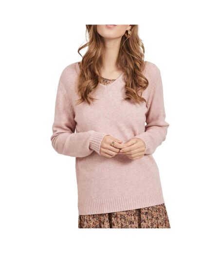 Pull Col V Rose Femme Vila 69 - L