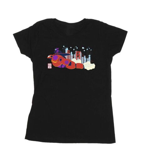Disney - T-shirt BIG HERO BAYMAX HIRO BRIDGE - Femme (Noir) - UTBI13178