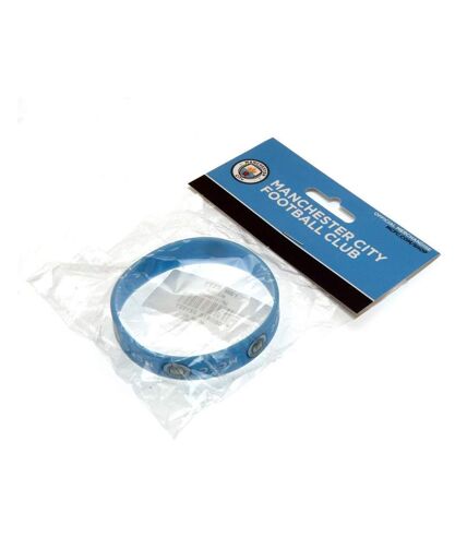 Manchester City FC Official Soccer Silicone Wristband (Light Blue) (One Size)