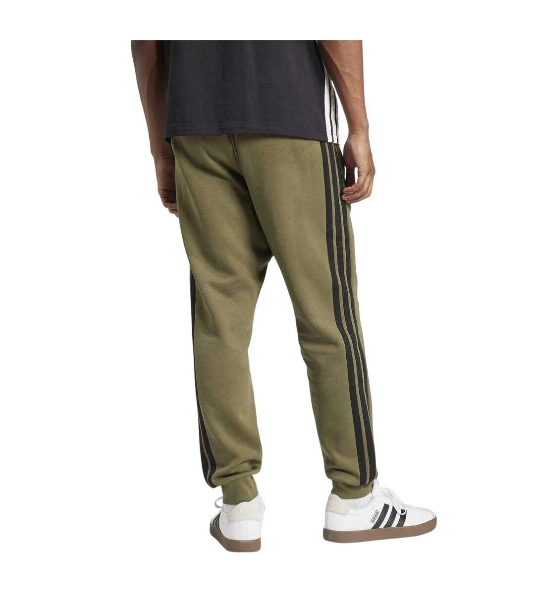 Mens Essentials Stripe Tapered Joggers Sandstone Adidas-2