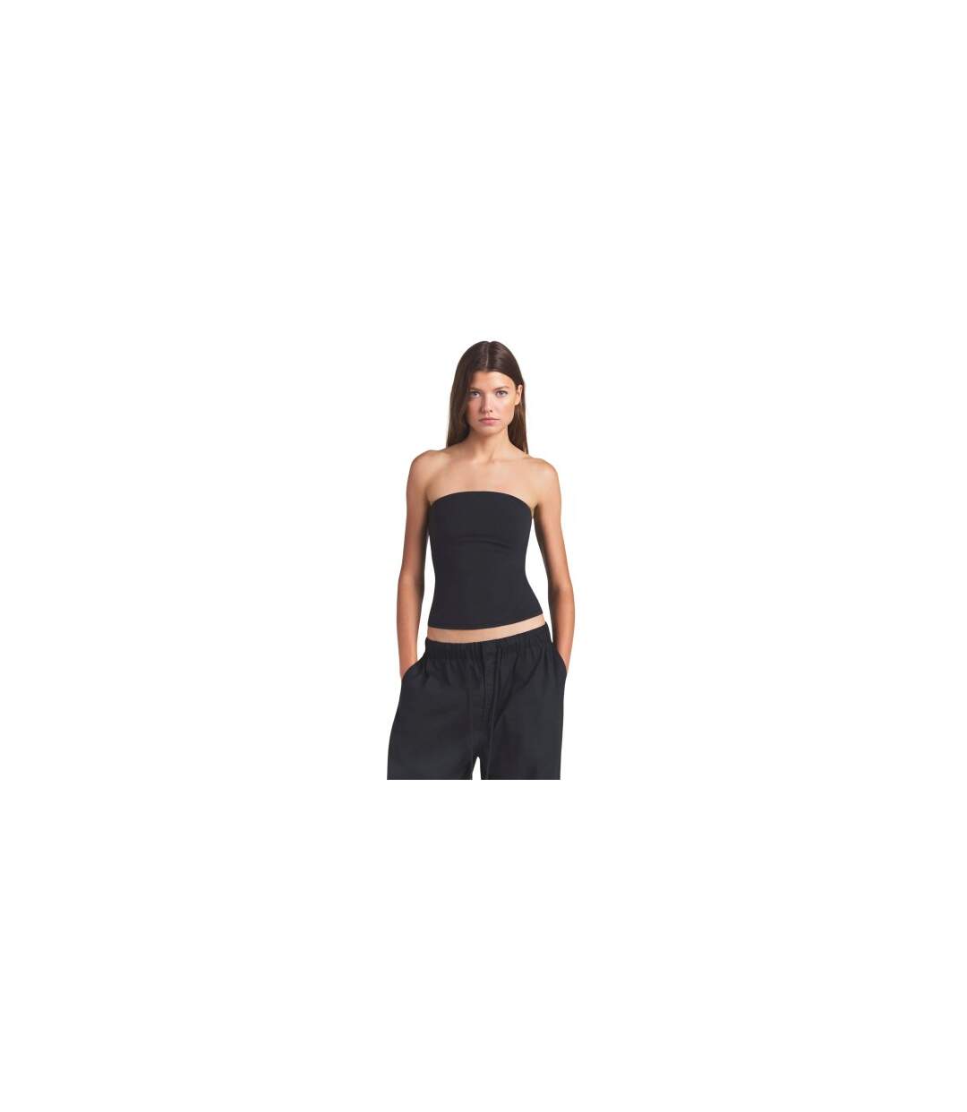Womens/ladies Bandeau Tube Top Black Skims-1