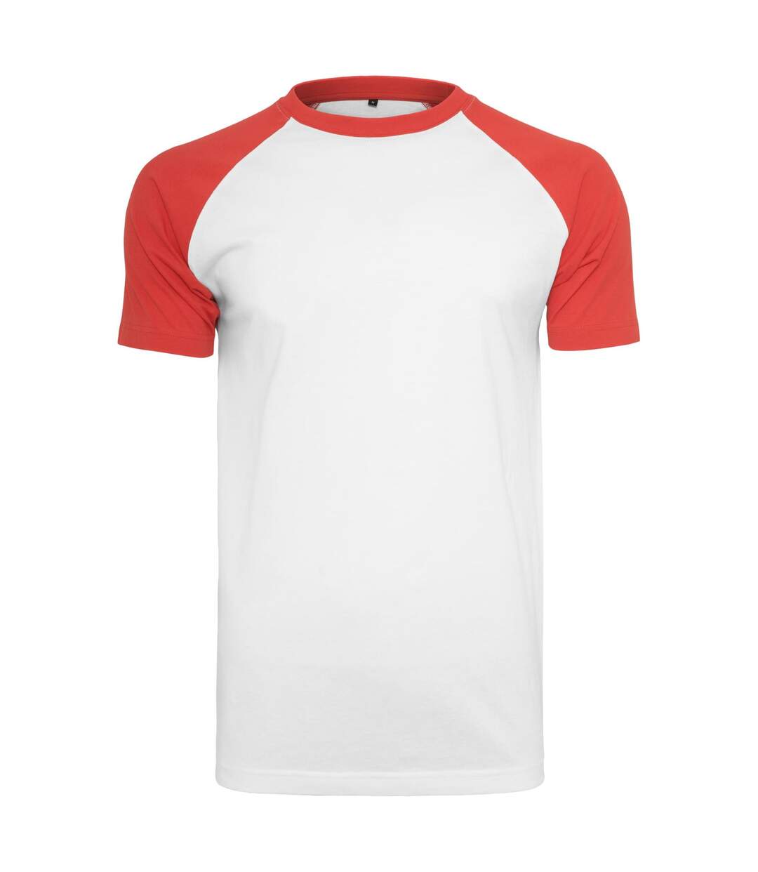 T-shirt Manches Raglan Motif/style Contrasté Adulte Blanc Rouge Build Your Brand-1