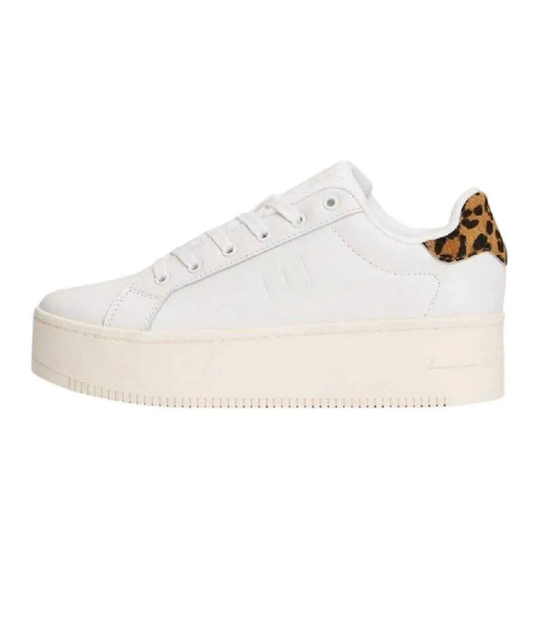 Baskets Motif/style Imprimé Léopard Femme Blanc Cassé Beige Noir Tommy Jeans-2