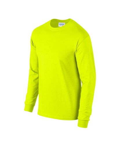 Gildan Unisex Adult Ultra Plain Cotton Long-Sleeved T-Shirt (Safety Green) - UTPC6430