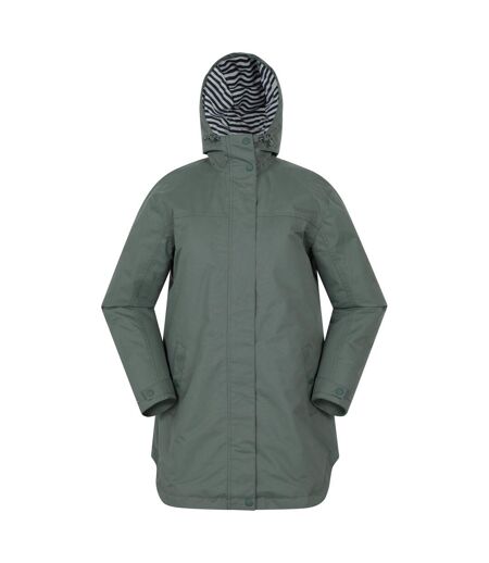 Womens/ladies Riviera Padded Waterproof Jacket Khaki Green Mountain Warehouse