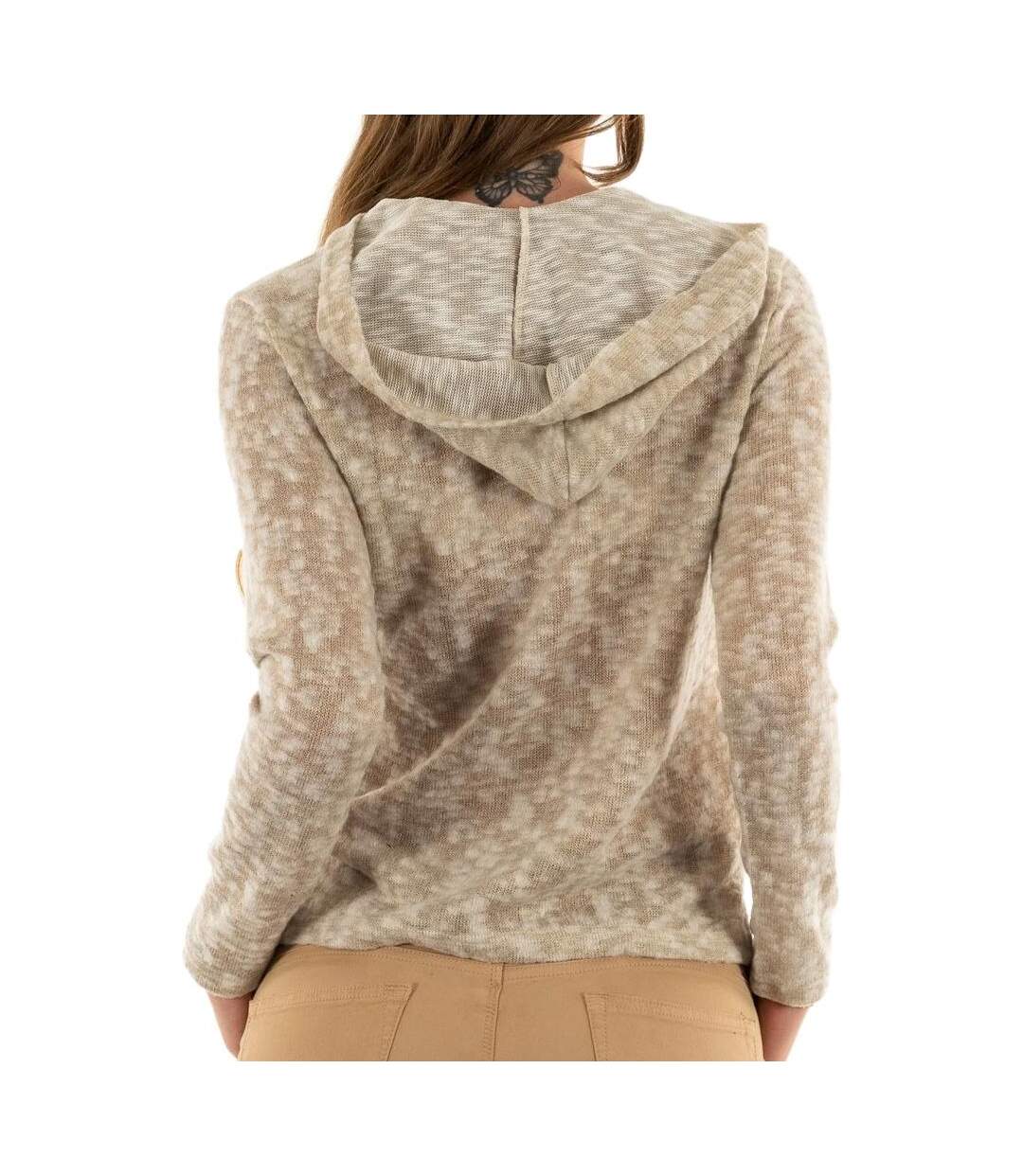 Sweat capuche beige femme sun valley doglio-2