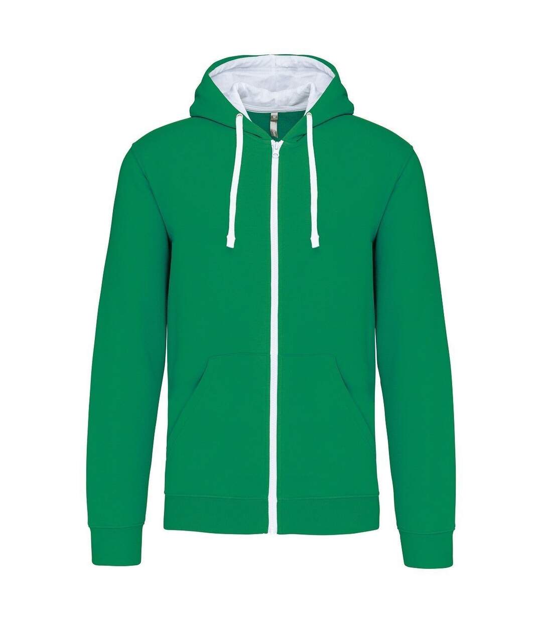 Veste à capuche contrastée - Homme - K466 - vert kelly et blanc
