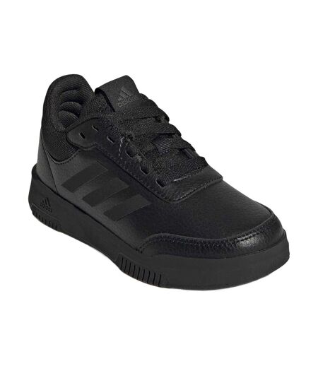 Boys Tensaur 3 Leather Trainers Triple Black Adidas