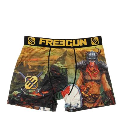 Boxer Noir/Jaune à Imprimés Homme Freegun Her - L