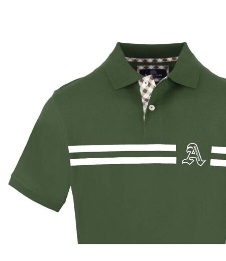 Polo Motif/style Logo Brodé Homme Vert Kaki Aquascutum
