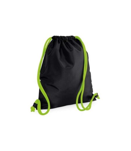 Bagbase Icon Drawstring Bag/Gymsac (Pack of 2) (Black/Lime Green) (One Size)