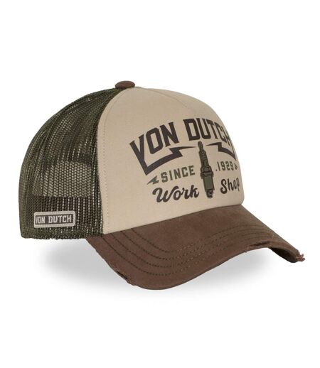 Casquette trucker filet effet usé avec print Crew Work Shop Vondutch